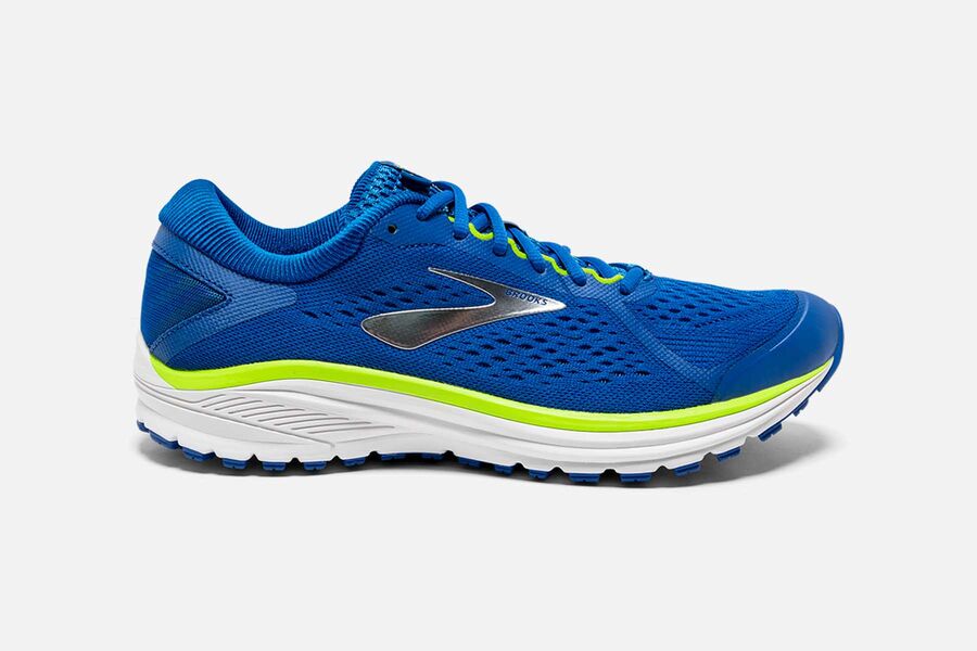 Brooks Aduro 6 Mens UK - Road Running Shoes - Blue/Light Green/White 404-SITCMN